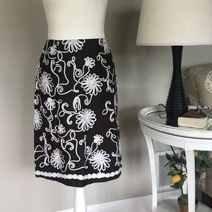 Tribal Dark Brown White Ribbon Embossed A Line